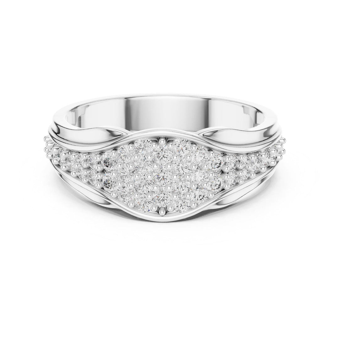 Round Cut Lab Grown Diamond Cluster Ring, 0.49ct Total, Solid Gold