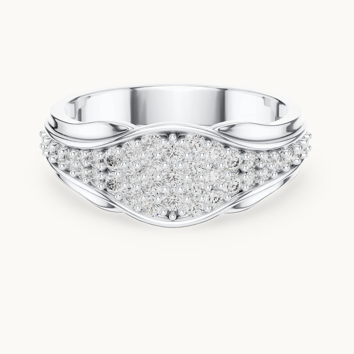 Round cut lab-grown diamond cluster ring in 14K white gold, 0.49 CT TW, view 3