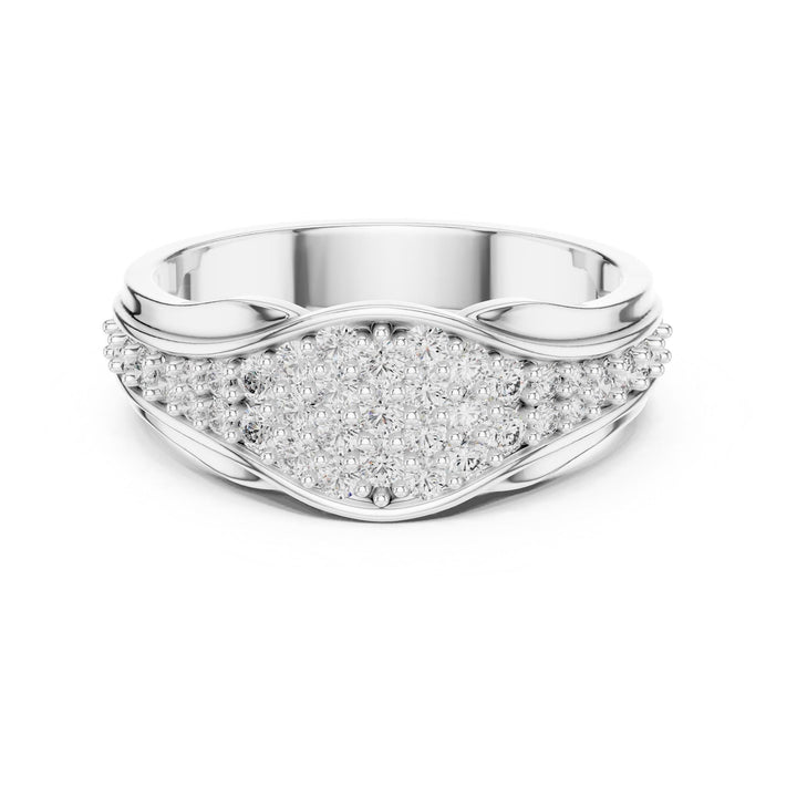 Round Cut Lab Grown Diamond Cluster Ring, 0.49ct Total, Solid Gold