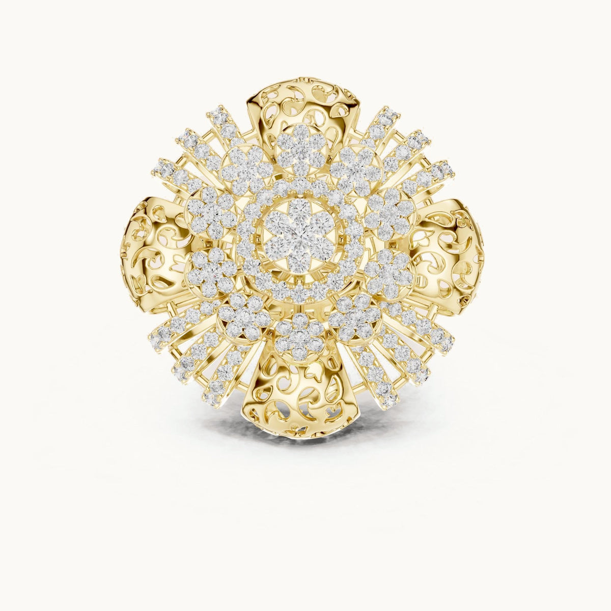Round Cut Lab Grown Diamond Half Eternity Band, 1.98ct Total, Solid Gold