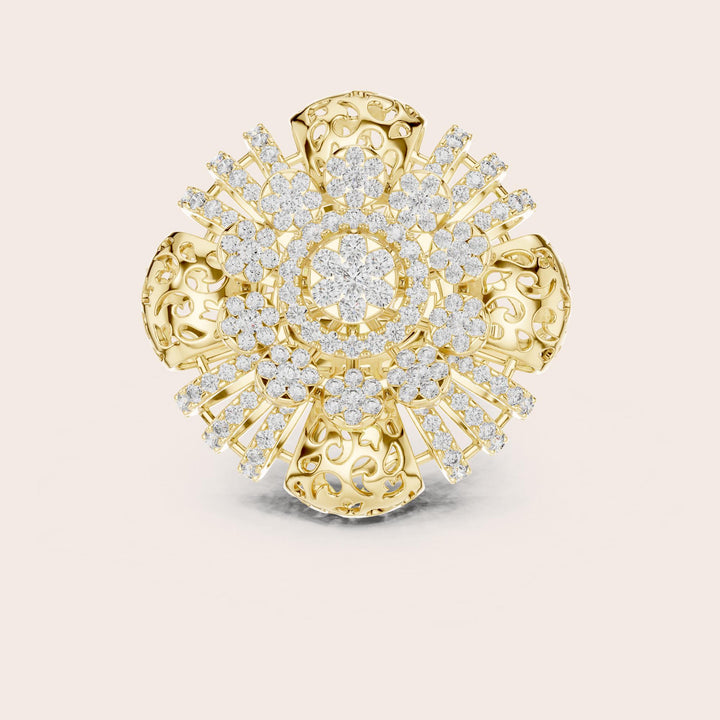 Round Cut Lab Grown Diamond Half Eternity Band, 1.98ct Total, Solid Gold