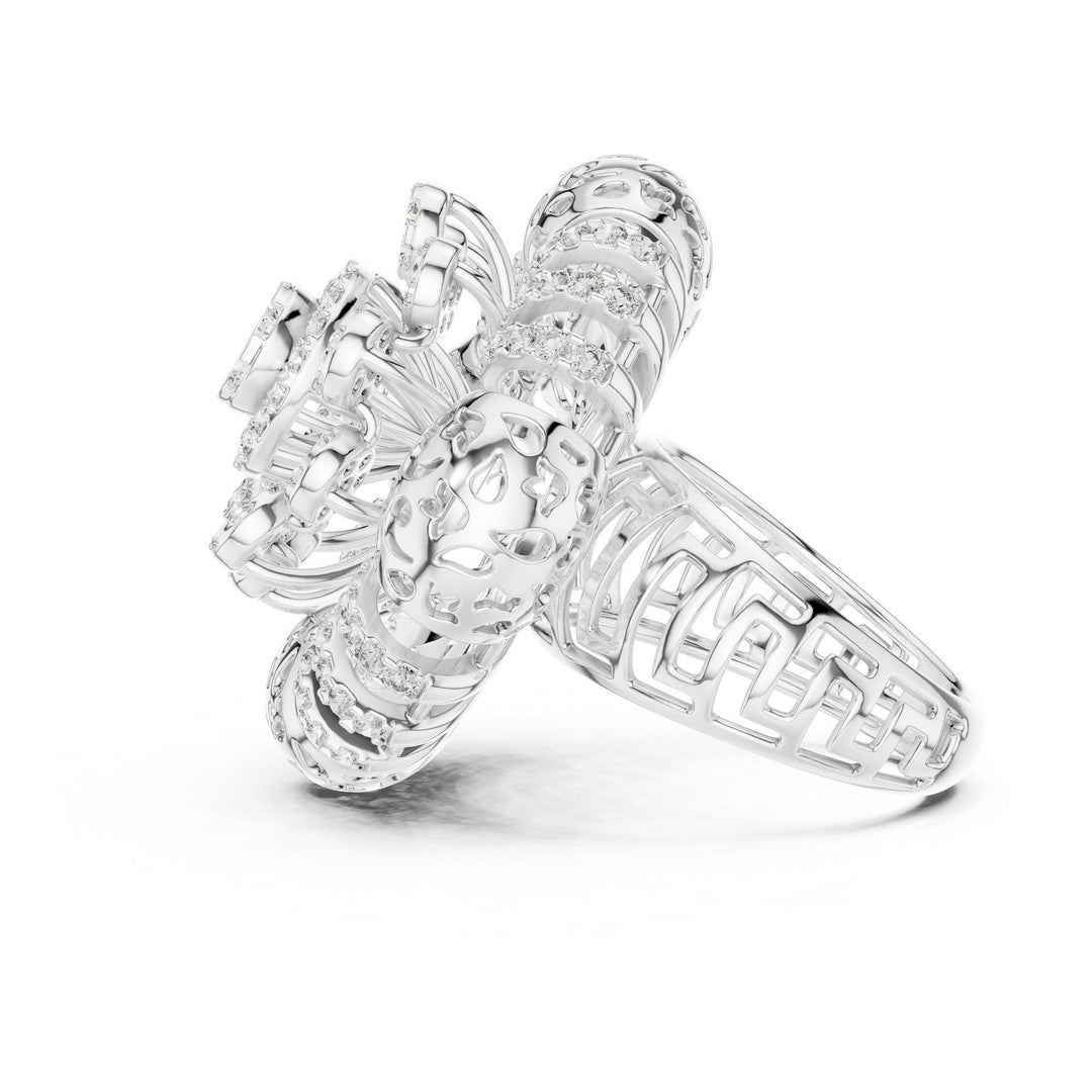 Round Cut Lab Grown Diamond Half Eternity Band, 1.98ct Total, Solid Gold