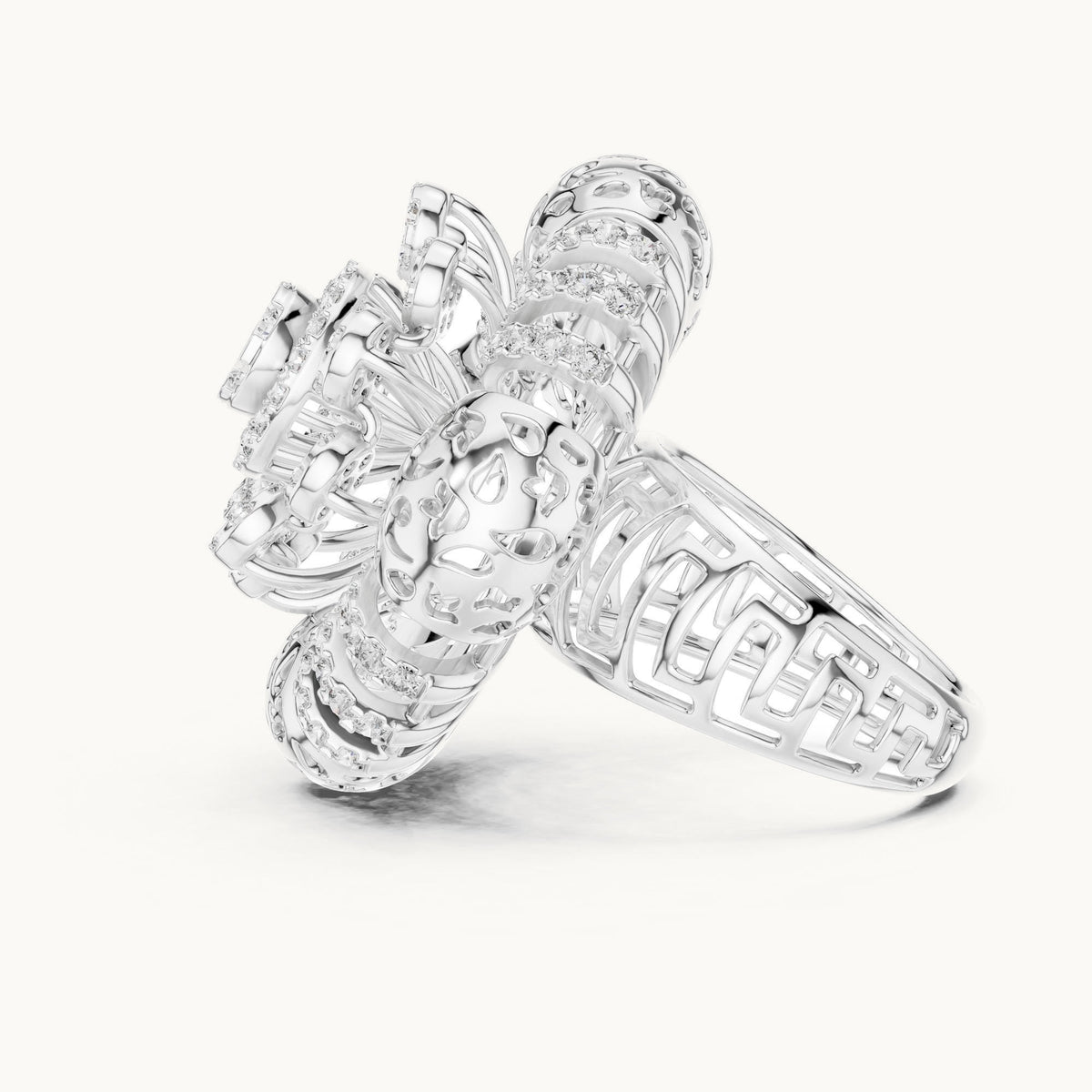 Round Cut Lab Grown Diamond Half Eternity Band, 1.98ct Total, Solid Gold