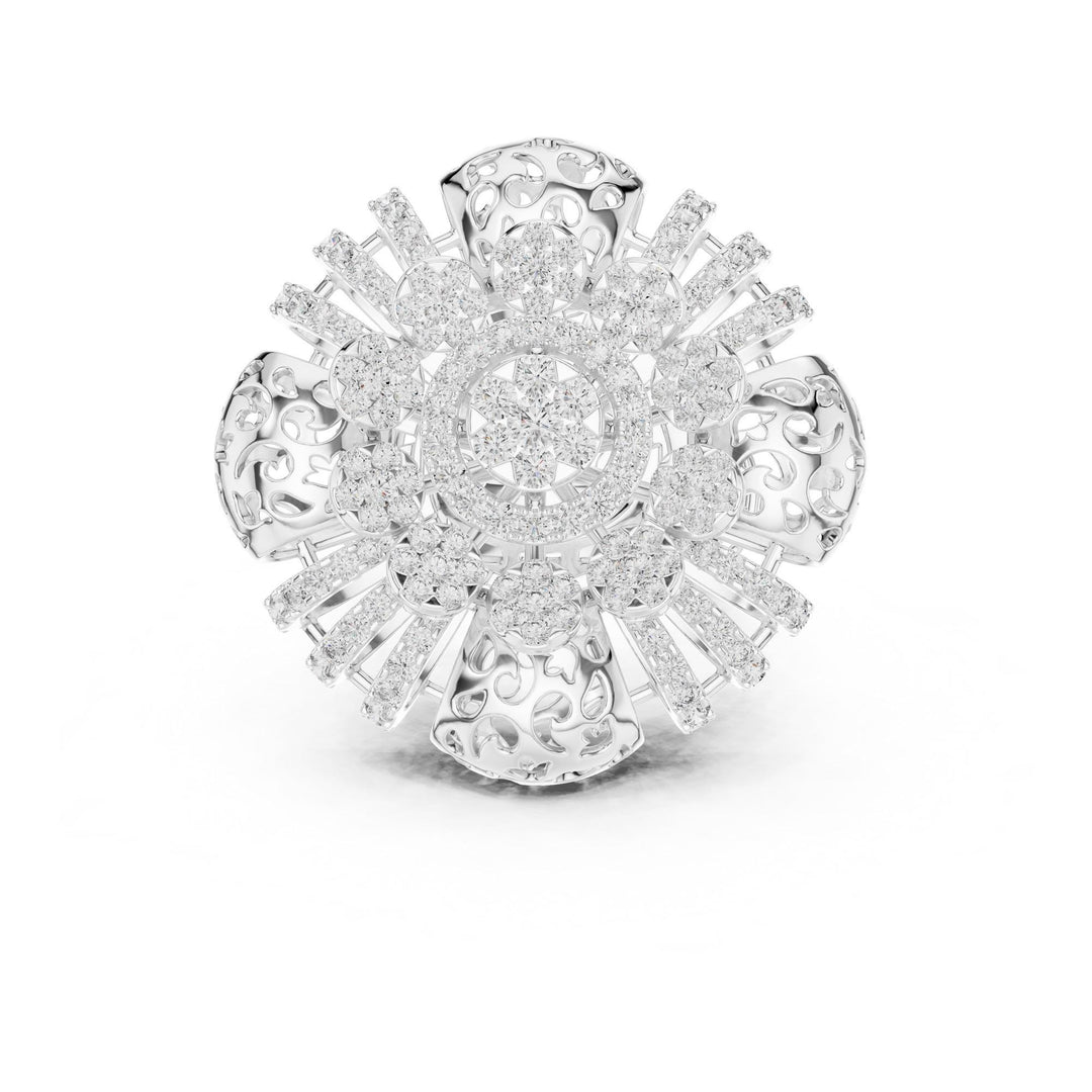 Round Cut Lab Grown Diamond Half Eternity Band, 1.98ct Total, Solid Gold