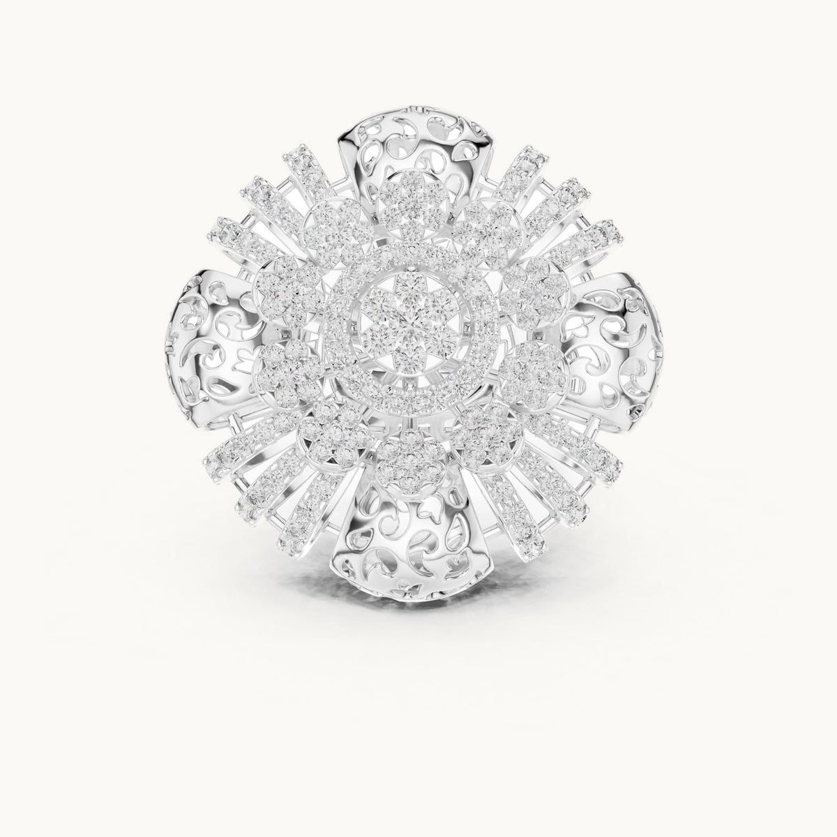 Round Cut Lab Grown Diamond Half Eternity Band, 1.98ct Total, Solid Gold