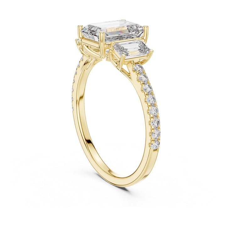 Emerald Cut Lab Grown Diamond Solitaire Ring, 2.54ct Total, Solid Gold