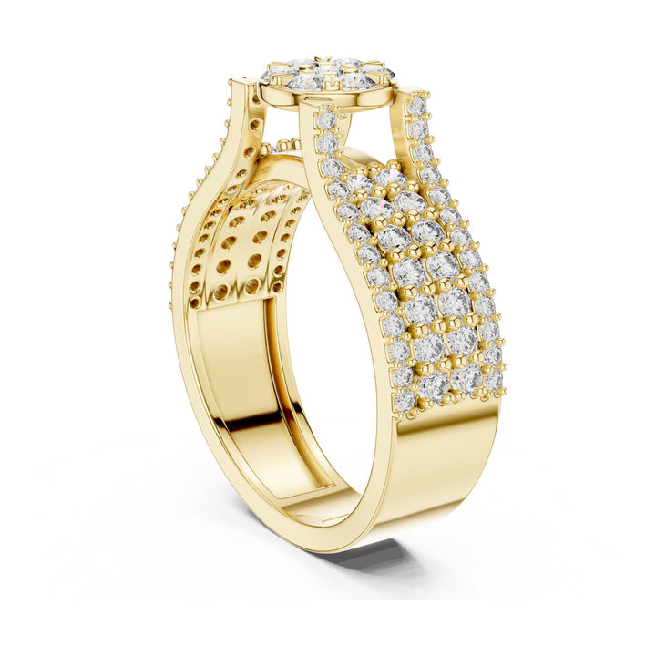 Round Cut Lab Grown Diamond Half Eternity Band, 1.00ct Total, Solid Gold