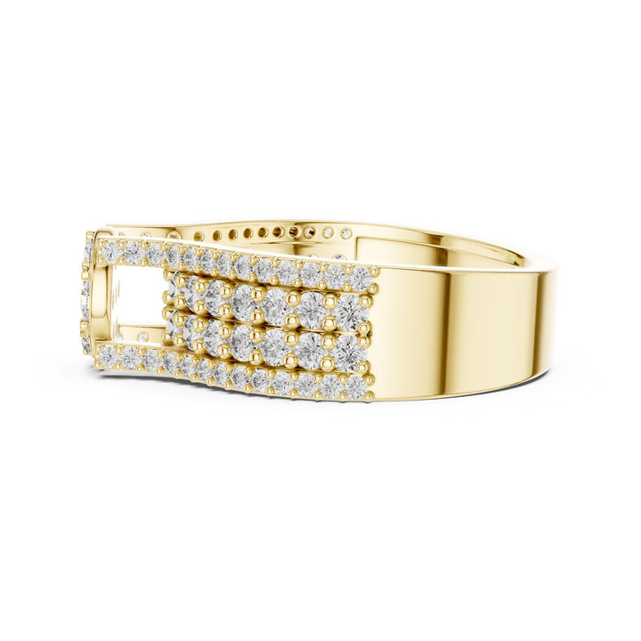 Round Cut Lab Grown Diamond Half Eternity Band, 1.00ct Total, Solid Gold