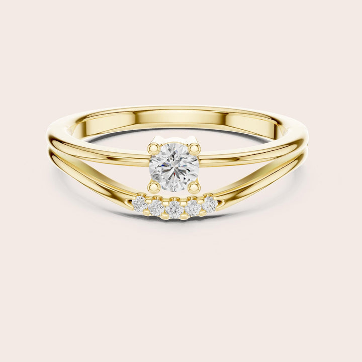 Round Cut Lab Grown Diamond Cluster Ring, 0.18ct Total, Solid Gold