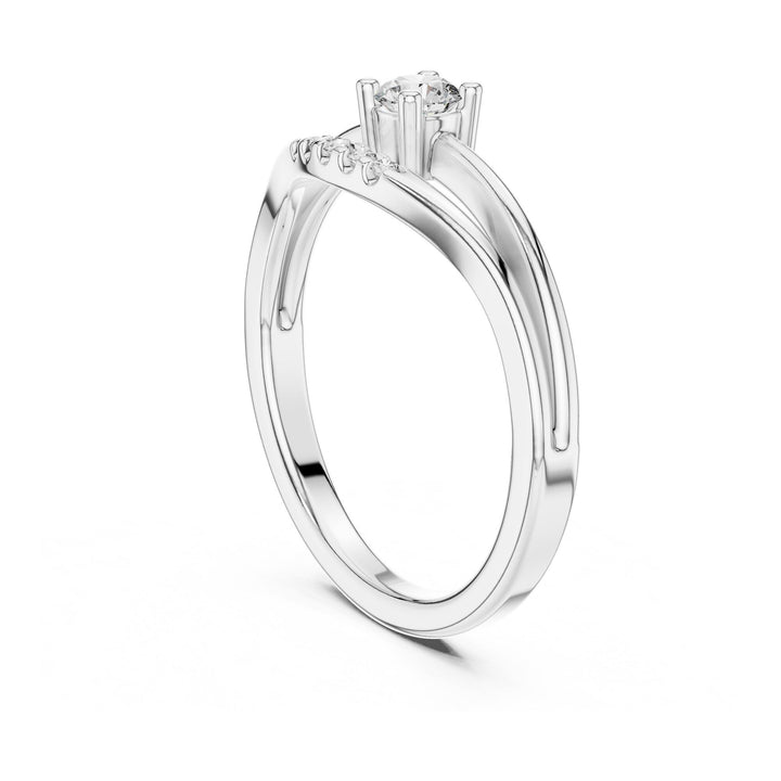 Round Cut Lab Grown Diamond Cluster Ring, 0.18ct Total, Solid Gold