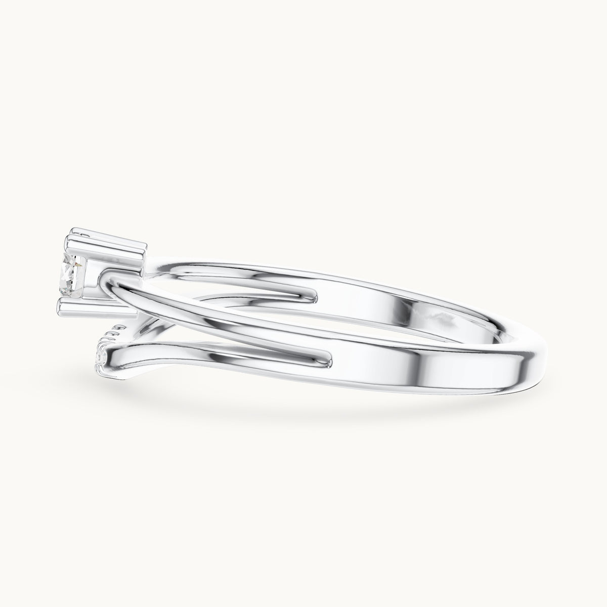 Round cut lab-grown diamond cluster ring in 14K white gold, 0.18 CT TW, view 2