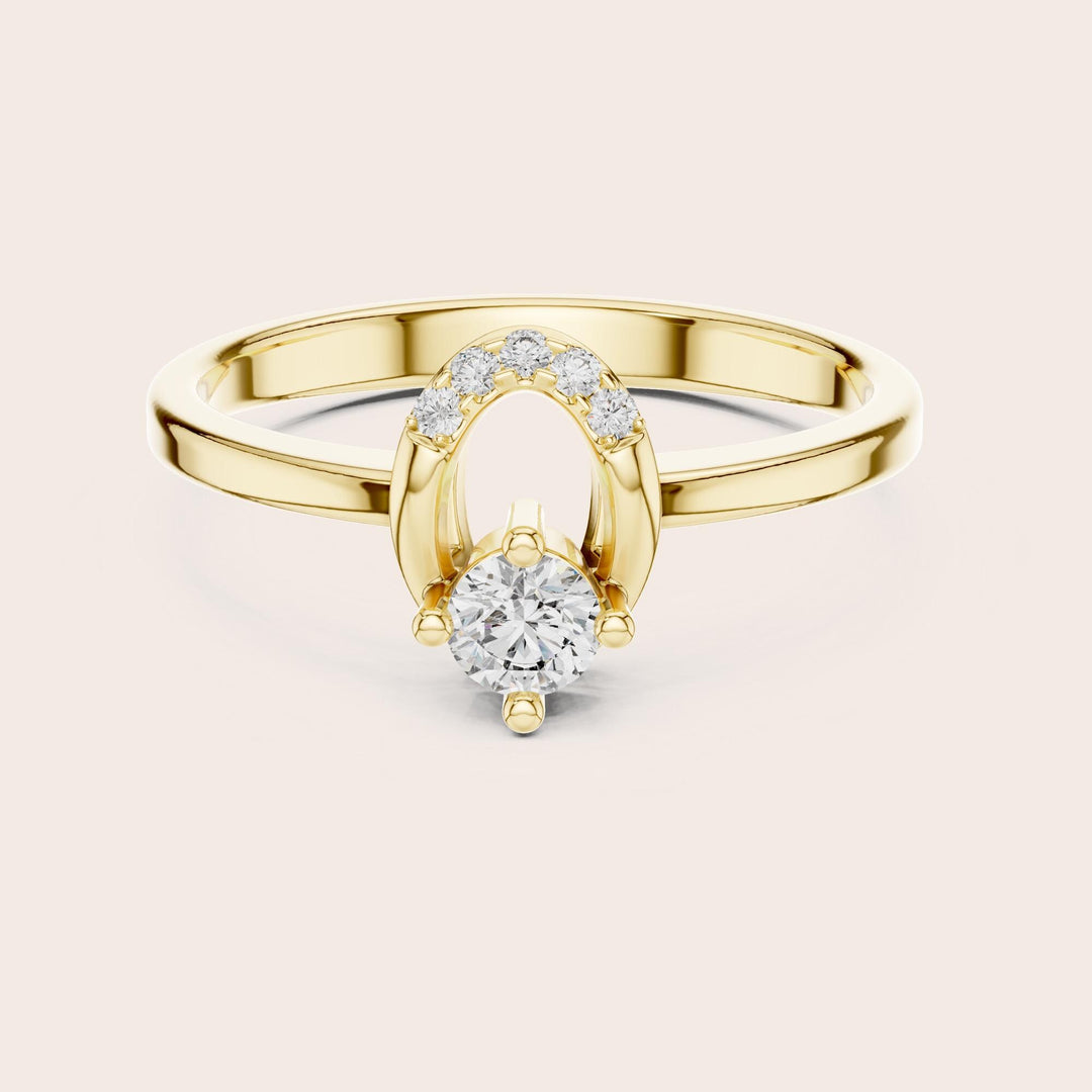 Round Cut Lab Grown Diamond Cluster Ring, 0.18ct Total, Solid Gold