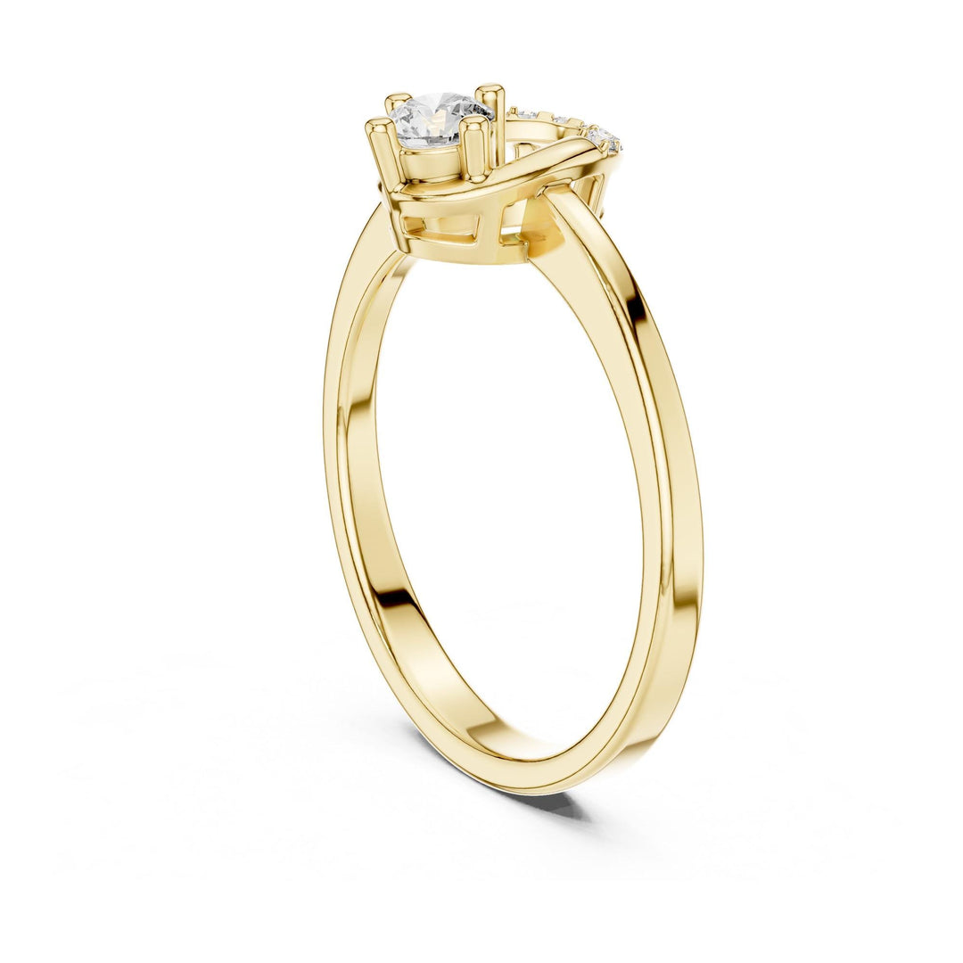 Round Cut Lab Grown Diamond Cluster Ring, 0.18ct Total, Solid Gold