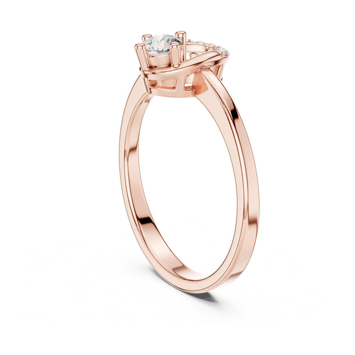 Round Cut Lab Grown Diamond Cluster Ring, 0.18ct Total, Solid Gold