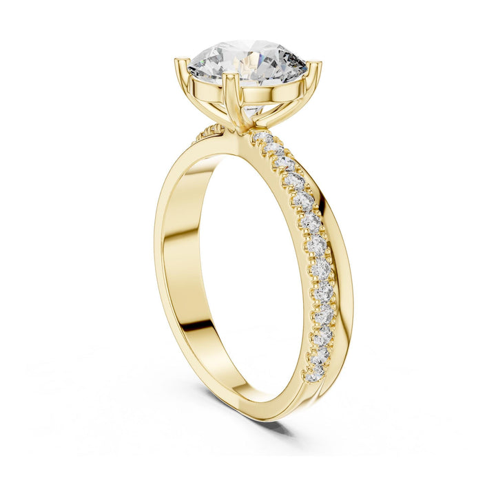 Round Cut Lab Grown Diamond Solitaire Ring, 2.41ct Total, Solid Gold