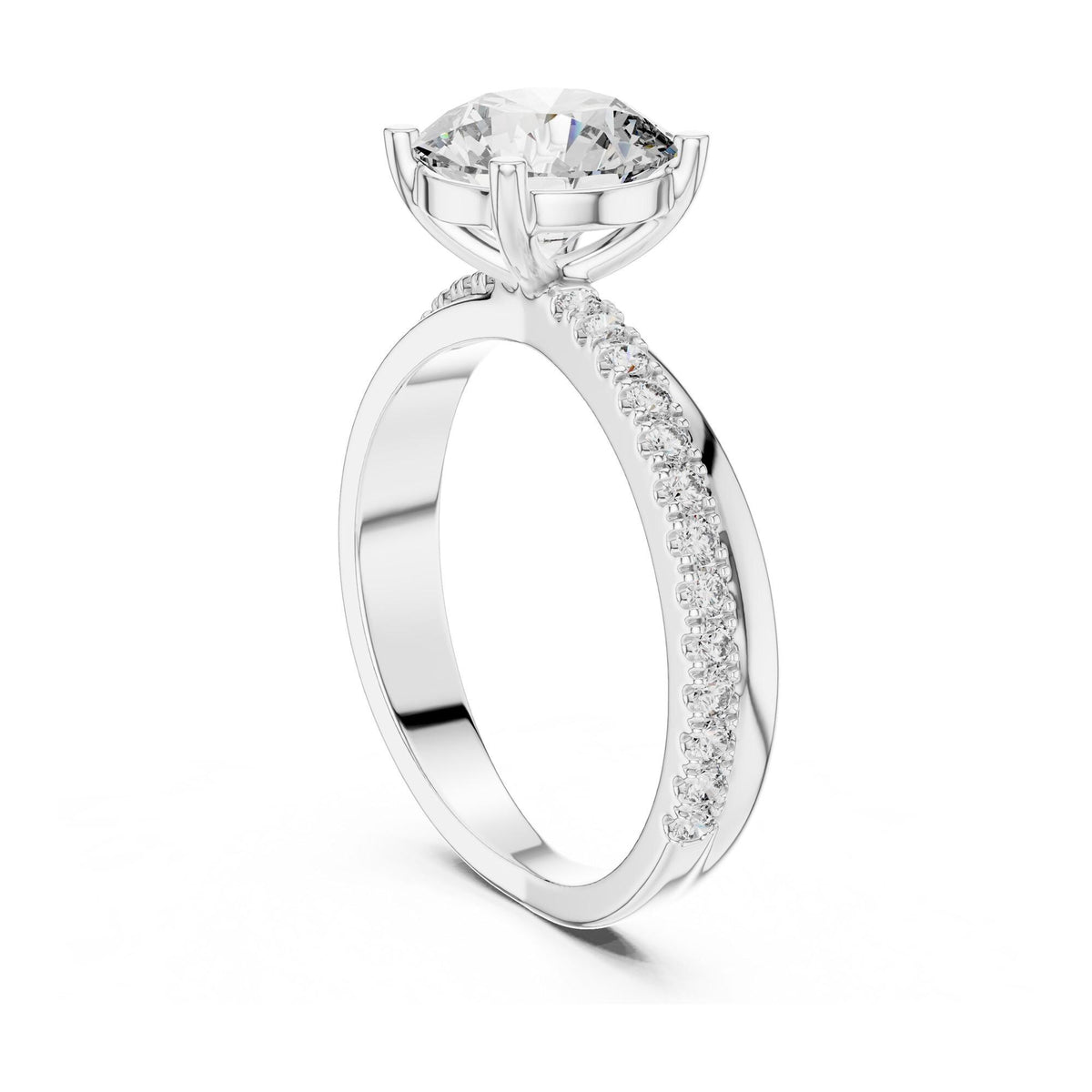 Round Cut Lab Grown Diamond Solitaire Ring, 2.41ct Total, Solid Gold