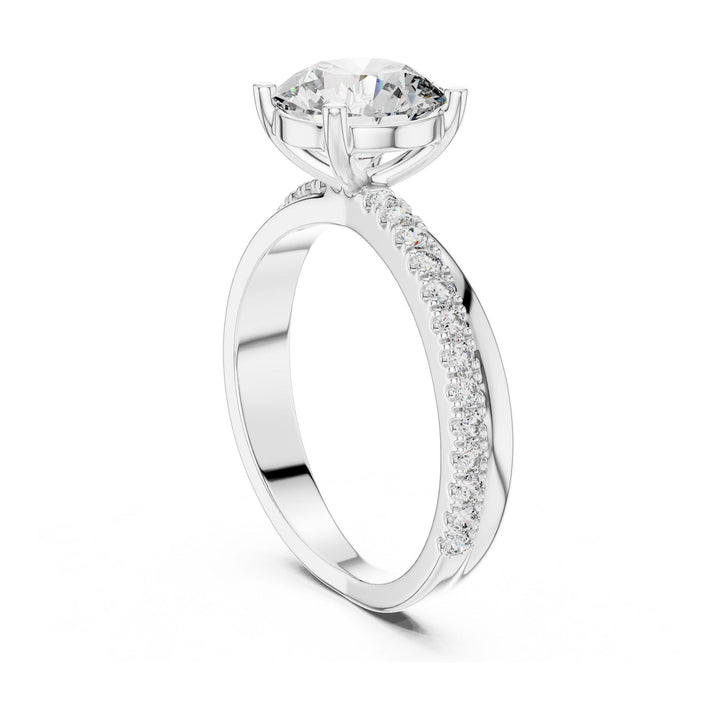 Round Cut Lab Grown Diamond Solitaire Ring, 2.41ct Total, Solid Gold
