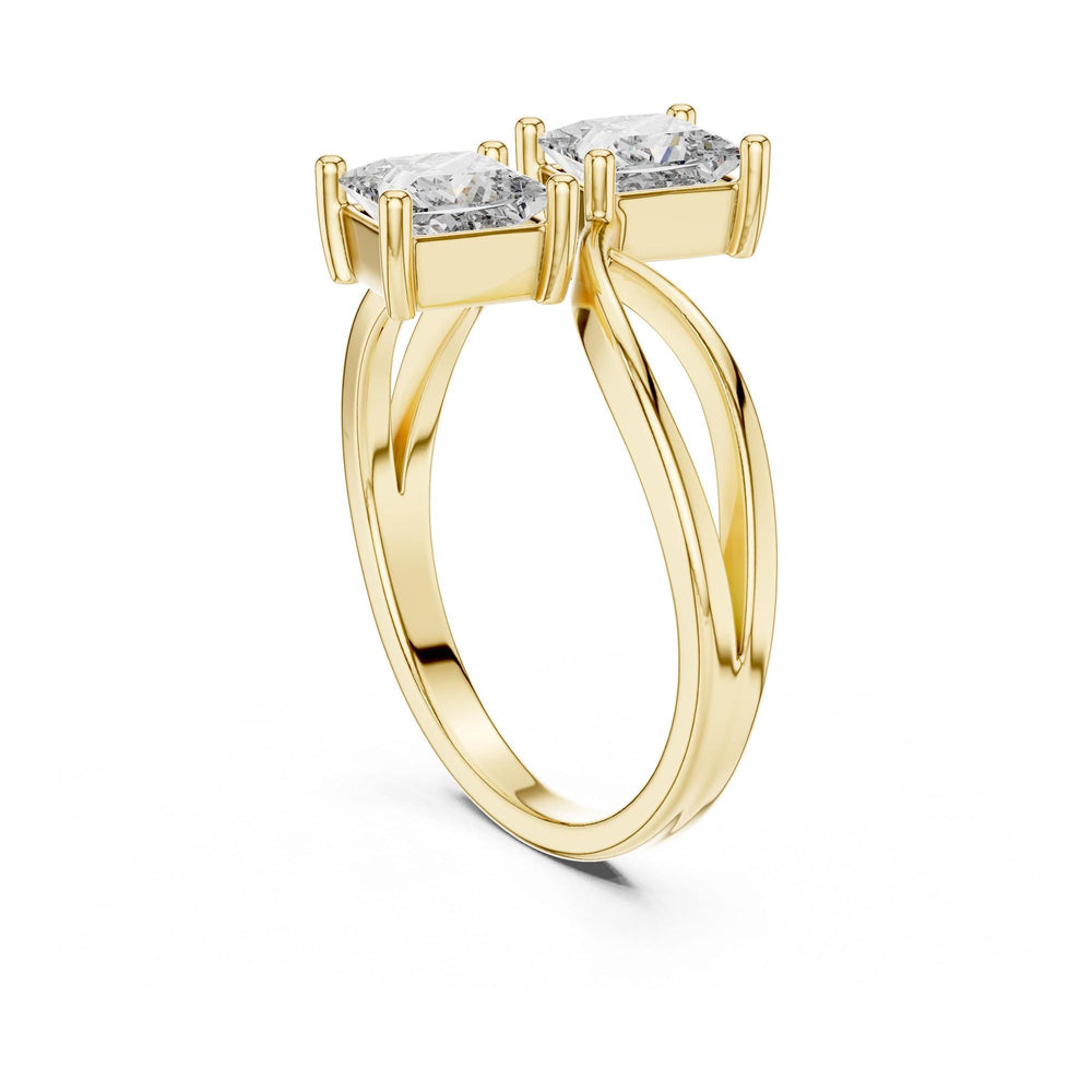 Princess Cut Lab Grown Diamond Cluster Ring, 1.30ct Total, Solid Gold