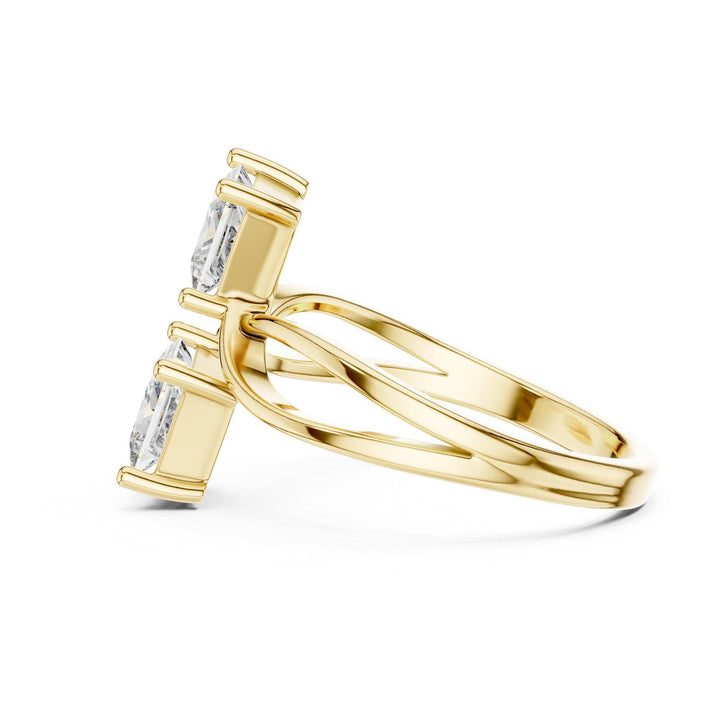 Princess Cut Lab Grown Diamond Cluster Ring, 1.30ct Total, Solid Gold