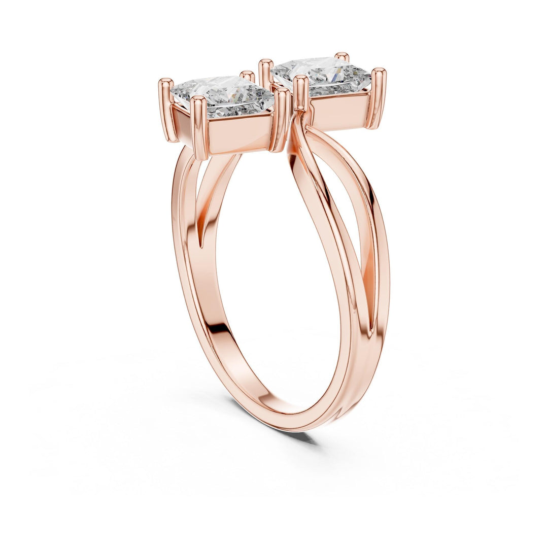 Princess Cut Lab Grown Diamond Cluster Ring, 1.30ct Total, Solid Gold