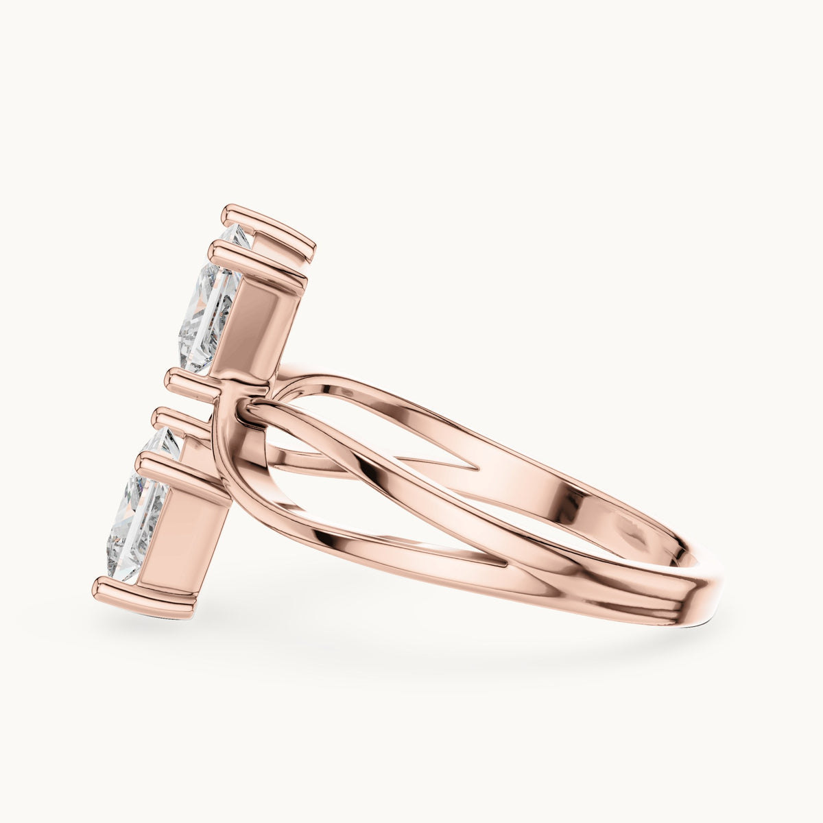 Princess Cut Lab Grown Diamond Cluster Ring, 1.30ct Total, Solid Gold