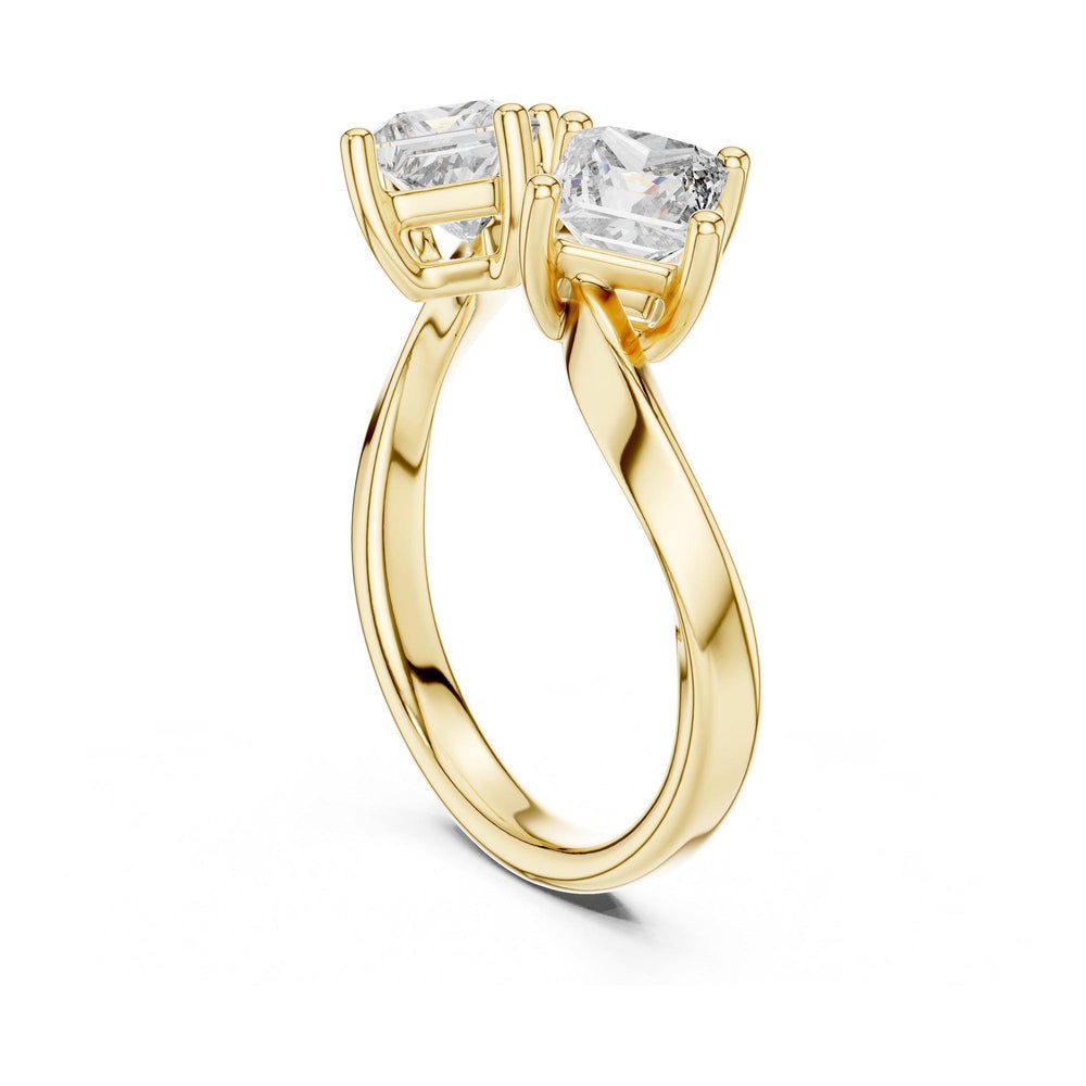 Princess Cut Lab Grown Diamond Cluster Ring, 0.90ct Total, Solid Gold