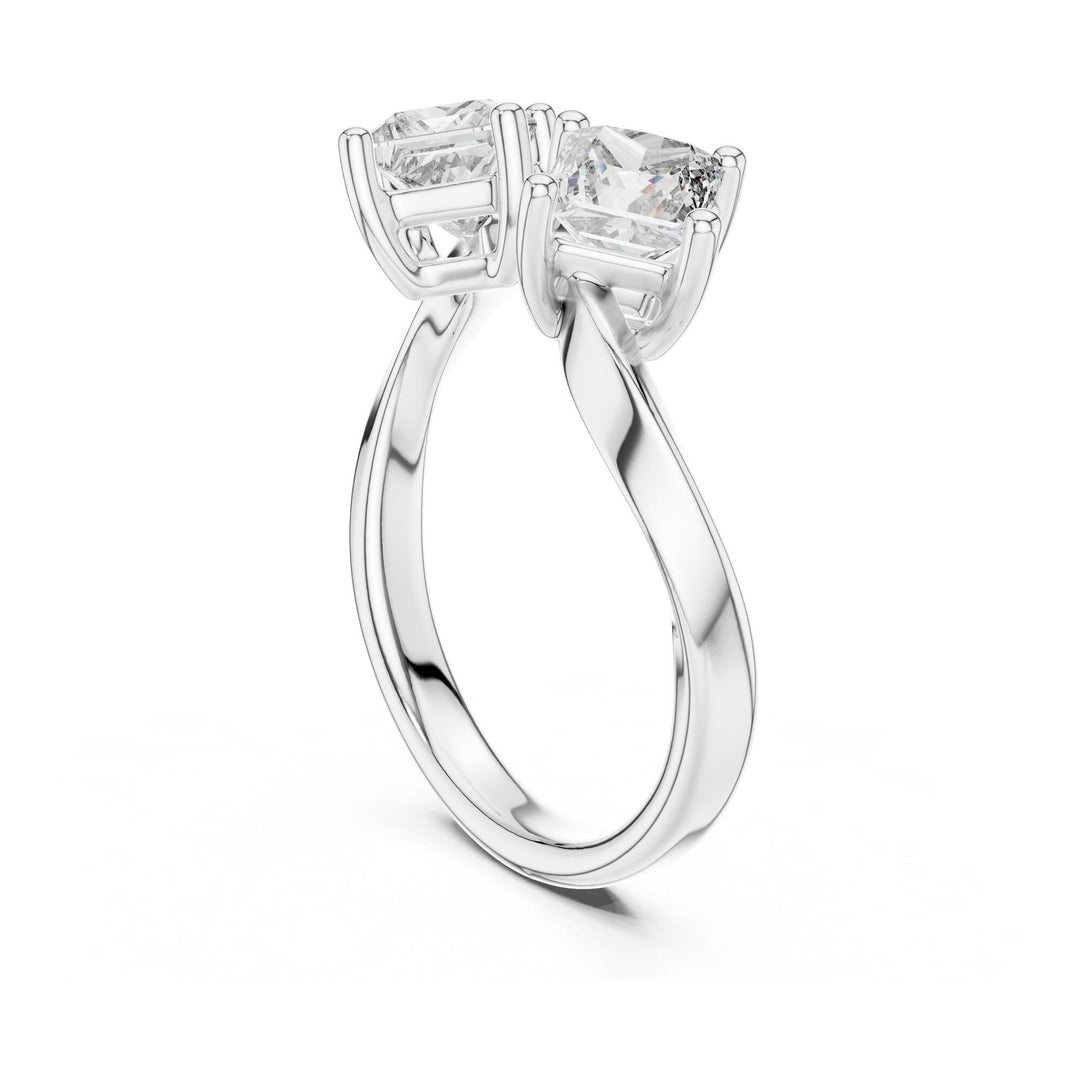 Princess Cut Lab Grown Diamond Cluster Ring, 0.90ct Total, Solid Gold