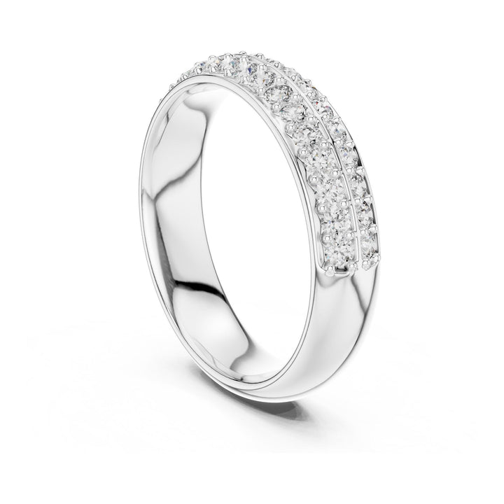 Round Cut Lab Grown Diamond Cluster Ring, 0.54ct Total, Solid Gold