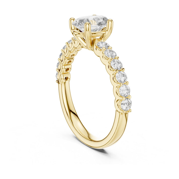 Oval Cut Lab Grown Diamond Solitaire Ring, 1.55ct Total, Solid Gold