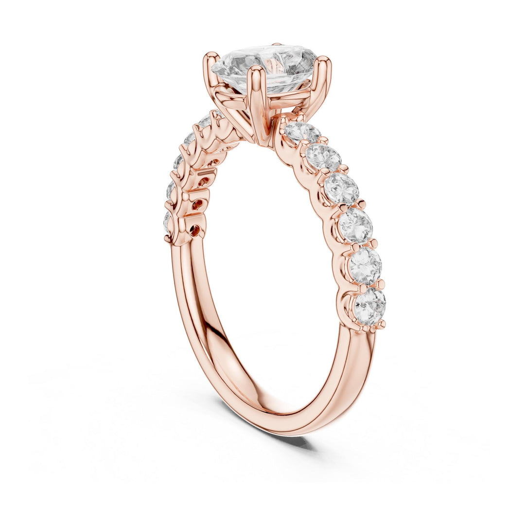 Oval Cut Lab Grown Diamond Solitaire Ring, 1.55ct Total, Solid Gold