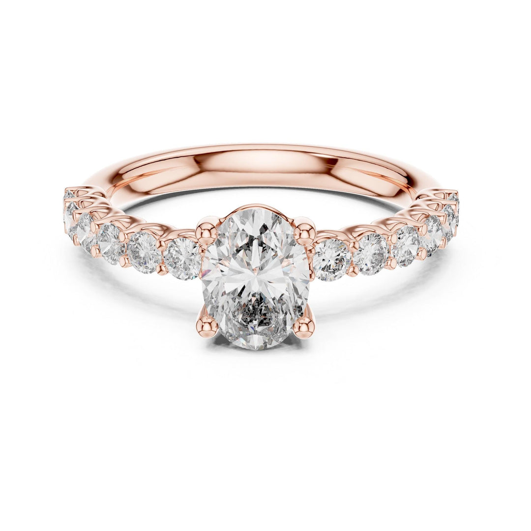 Oval Cut Lab Grown Diamond Solitaire Ring, 1.55ct Total, Solid Gold