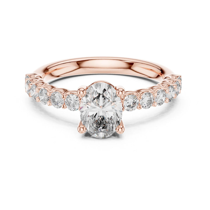 Oval Cut Lab Grown Diamond Solitaire Ring, 1.55ct Total, Solid Gold
