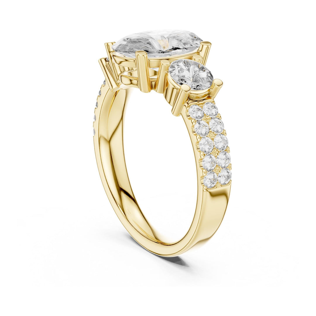 Oval Cut Lab Grown Diamond Solitaire Ring, 3.10ct Total, Solid Gold