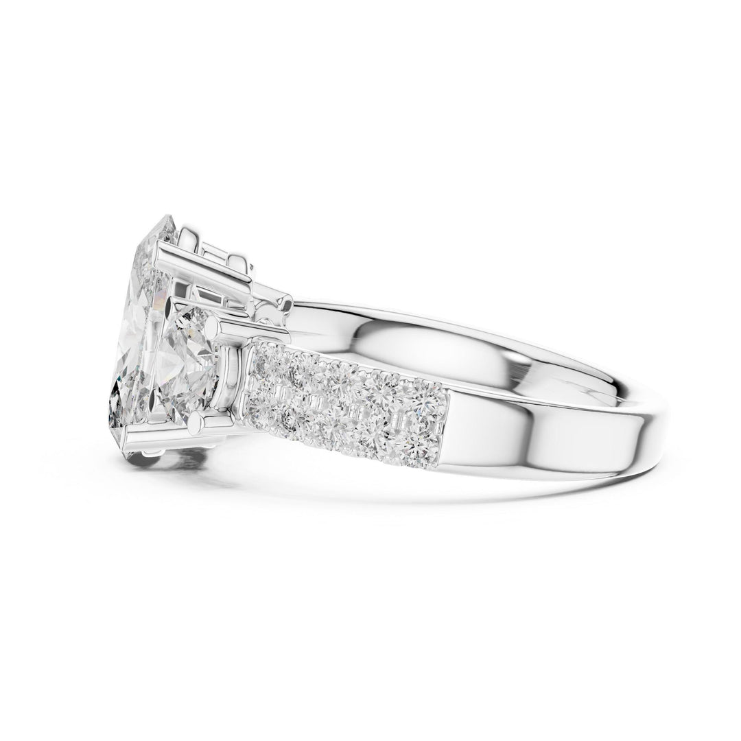 Oval Cut Lab Grown Diamond Solitaire Ring, 3.10ct Total, Solid Gold