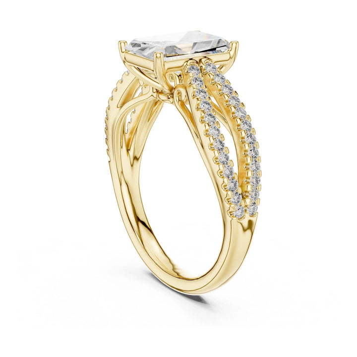 Radiant Cut Lab Grown Diamond Solitaire Ring, 2.41ct Total, Solid Gold