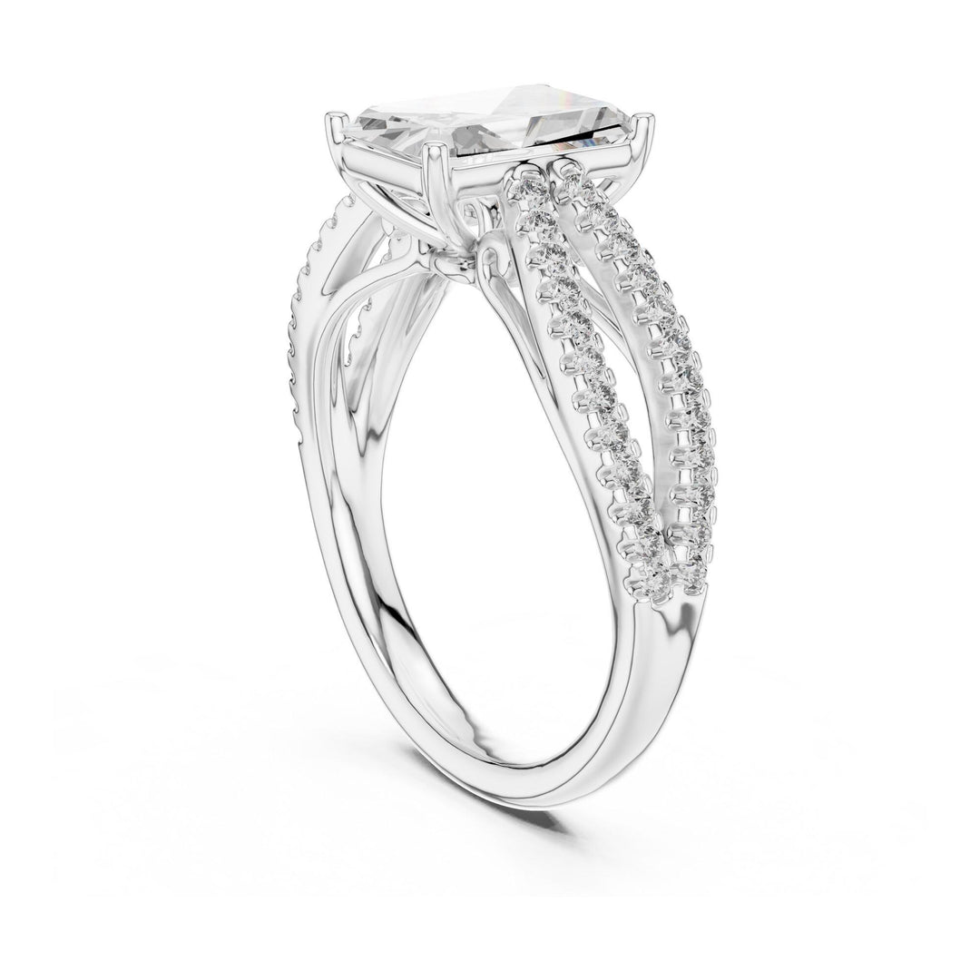 Radiant Cut Lab Grown Diamond Solitaire Ring, 2.41ct Total, Solid Gold