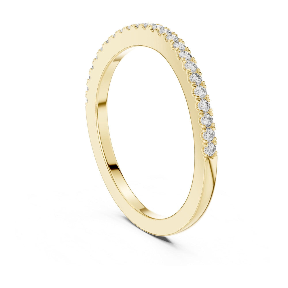 Round Cut Lab Grown Diamond Half Eternity Band, 0.22ct Total, Solid Gold