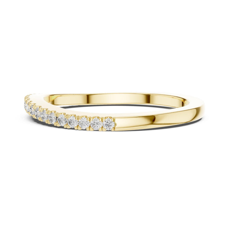 Round Cut Lab Grown Diamond Half Eternity Band, 0.22ct Total, Solid Gold