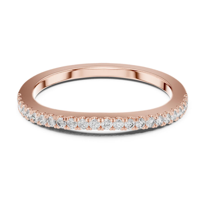Round Cut Lab Grown Diamond Half Eternity Band, 0.22ct Total, Solid Gold