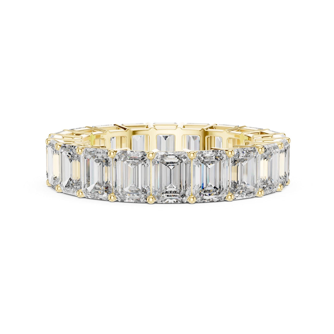 Emerald Cut Lab Grown Diamond Full Eternity Band, 6.00ct Total, Solid Gold