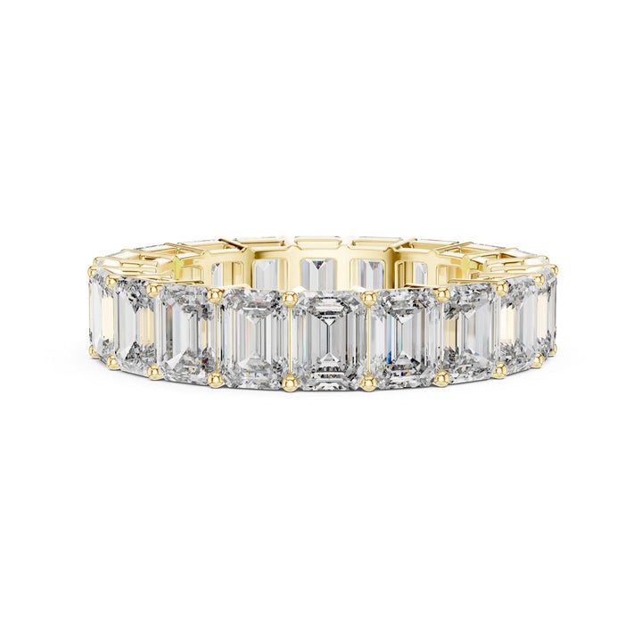 Emerald Cut Lab Grown Diamond Full Eternity Band, 6.00ct Total, Solid Gold