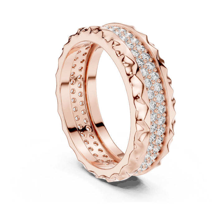 Round Cut Lab Grown Diamond Full Eternity Band, 0.90ct Total, Solid Gold