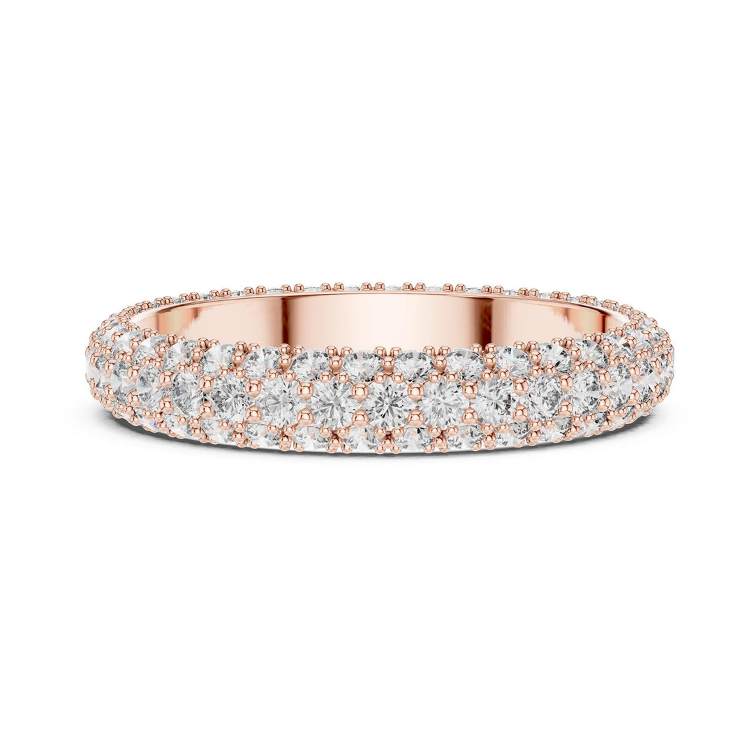 Round Cut Lab Grown Diamond Full Eternity Band, 1.51ct Total, Solid Gold