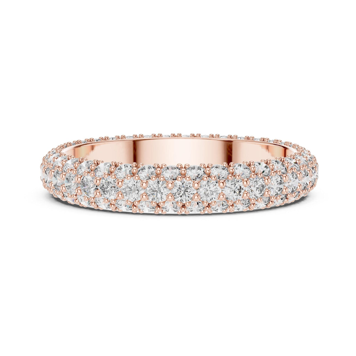 Round Cut Lab Grown Diamond Full Eternity Band, 1.51ct Total, Solid Gold