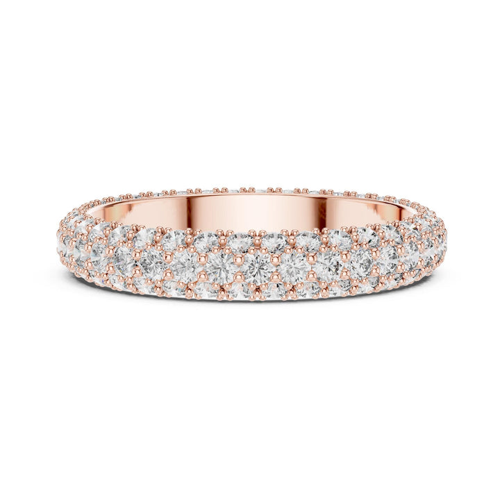 Round Cut Lab Grown Diamond Full Eternity Band, 1.51ct Total, Solid Gold