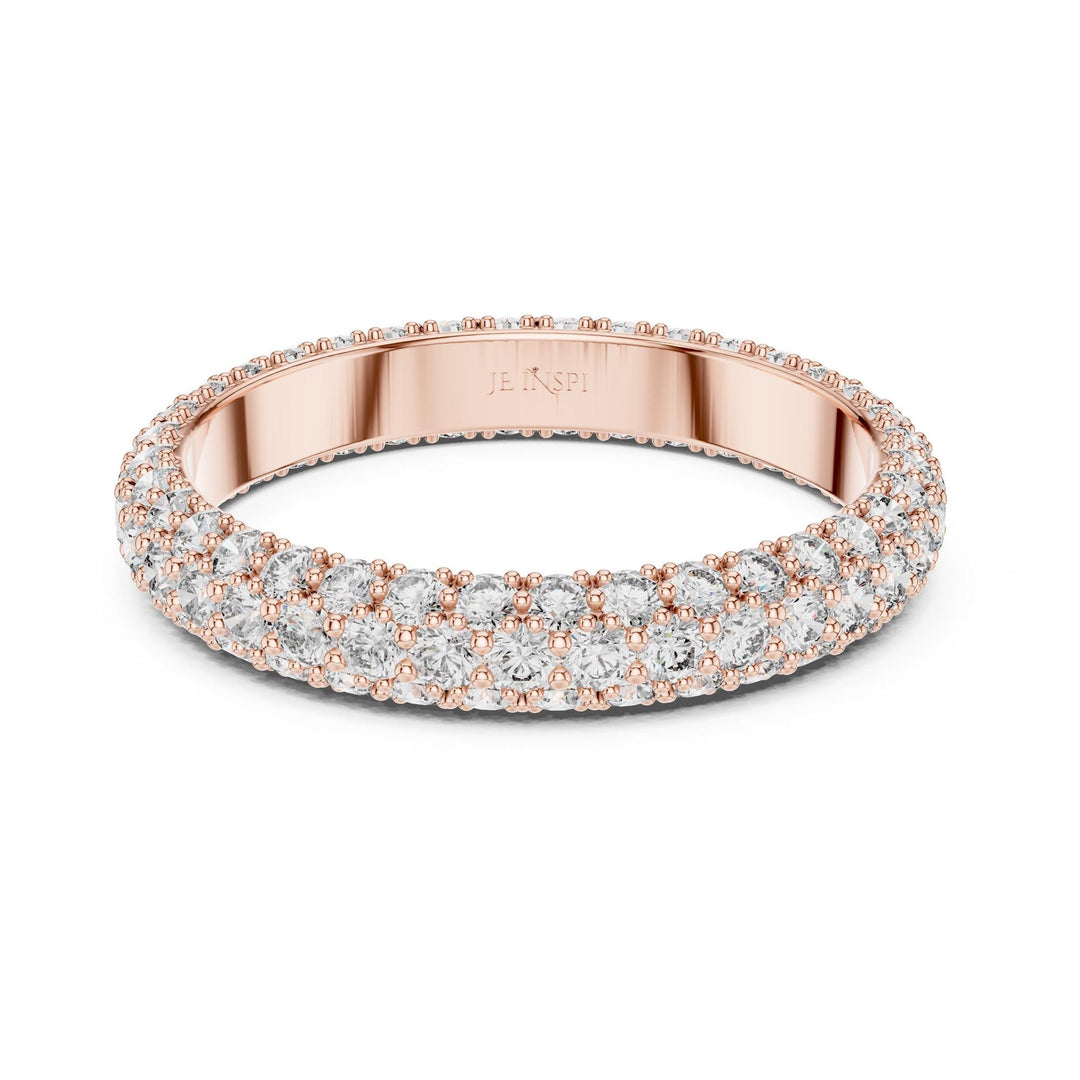 Round Cut Lab Grown Diamond Full Eternity Band, 1.51ct Total, Solid Gold