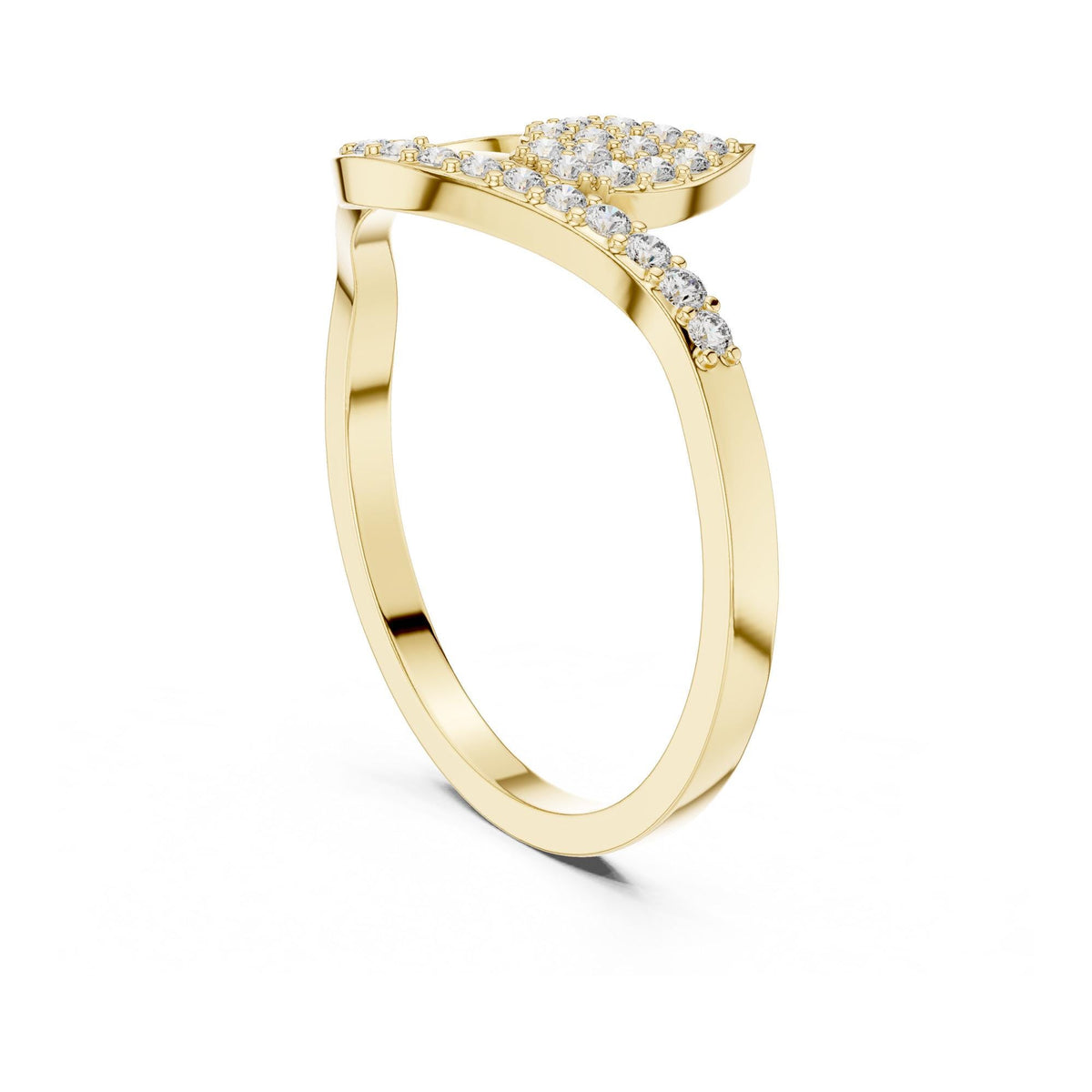 Round Cut Lab Grown Diamond Cluster Ring, 0.16ct Total, Solid Gold