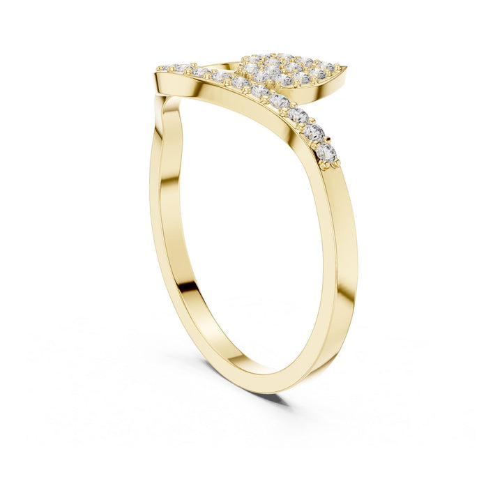Round Cut Lab Grown Diamond Cluster Ring, 0.16ct Total, Solid Gold