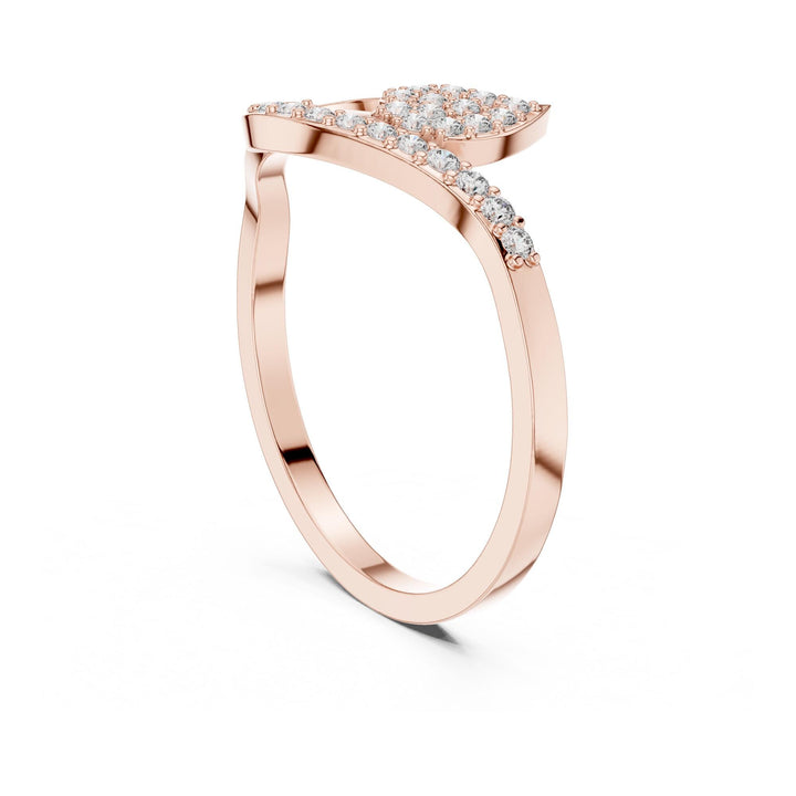 Round Cut Lab Grown Diamond Cluster Ring, 0.16ct Total, Solid Gold