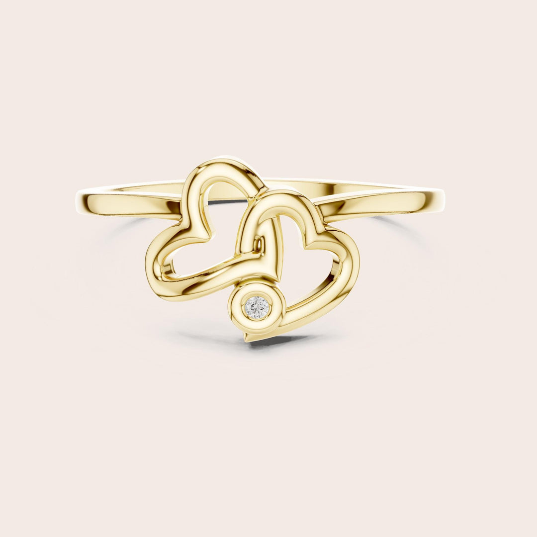Round Cut Lab Grown Diamond Solitaire Ring, 0.01ct Total, Solid Gold